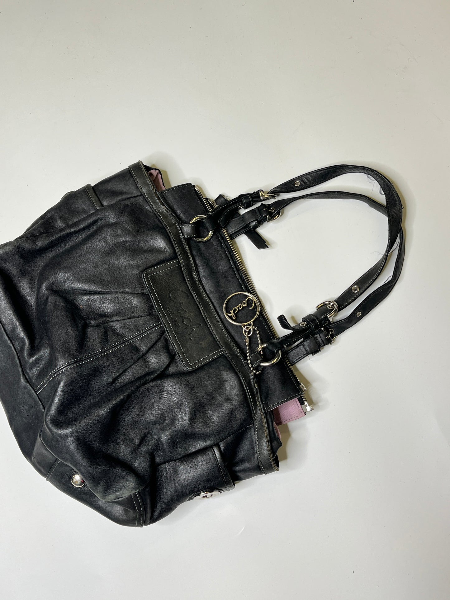 BLACK LEATHER COACH PURSE