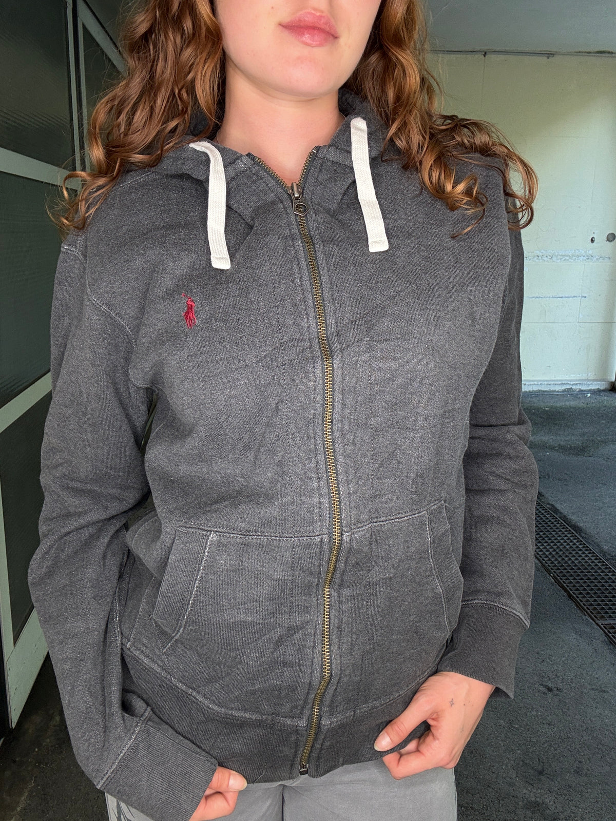 POLO RALPH LAUREN ZIP HOODIE – GREY (M)