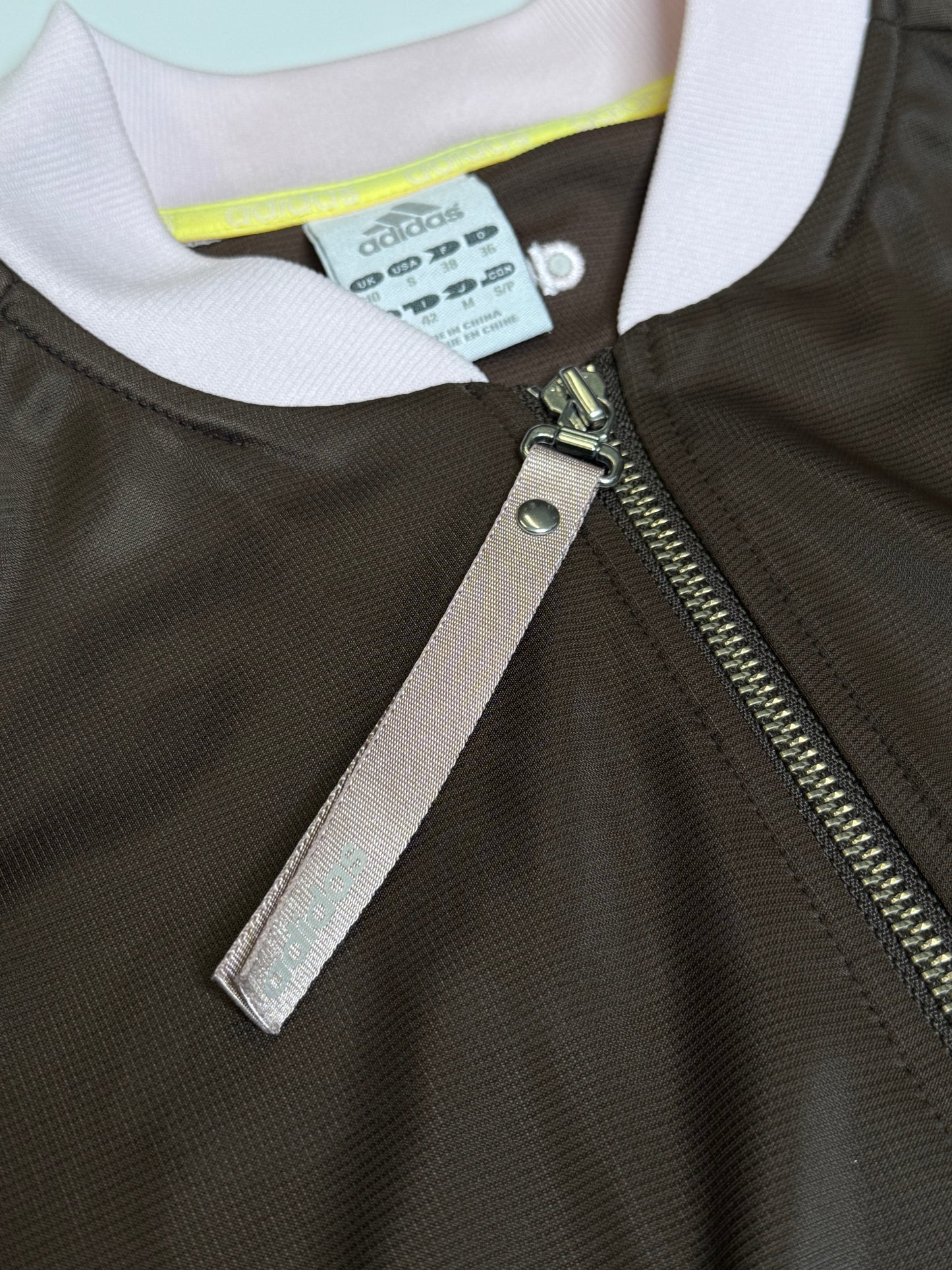 VINTAGE BROWN/PINK ADIDAS JACKET (S)