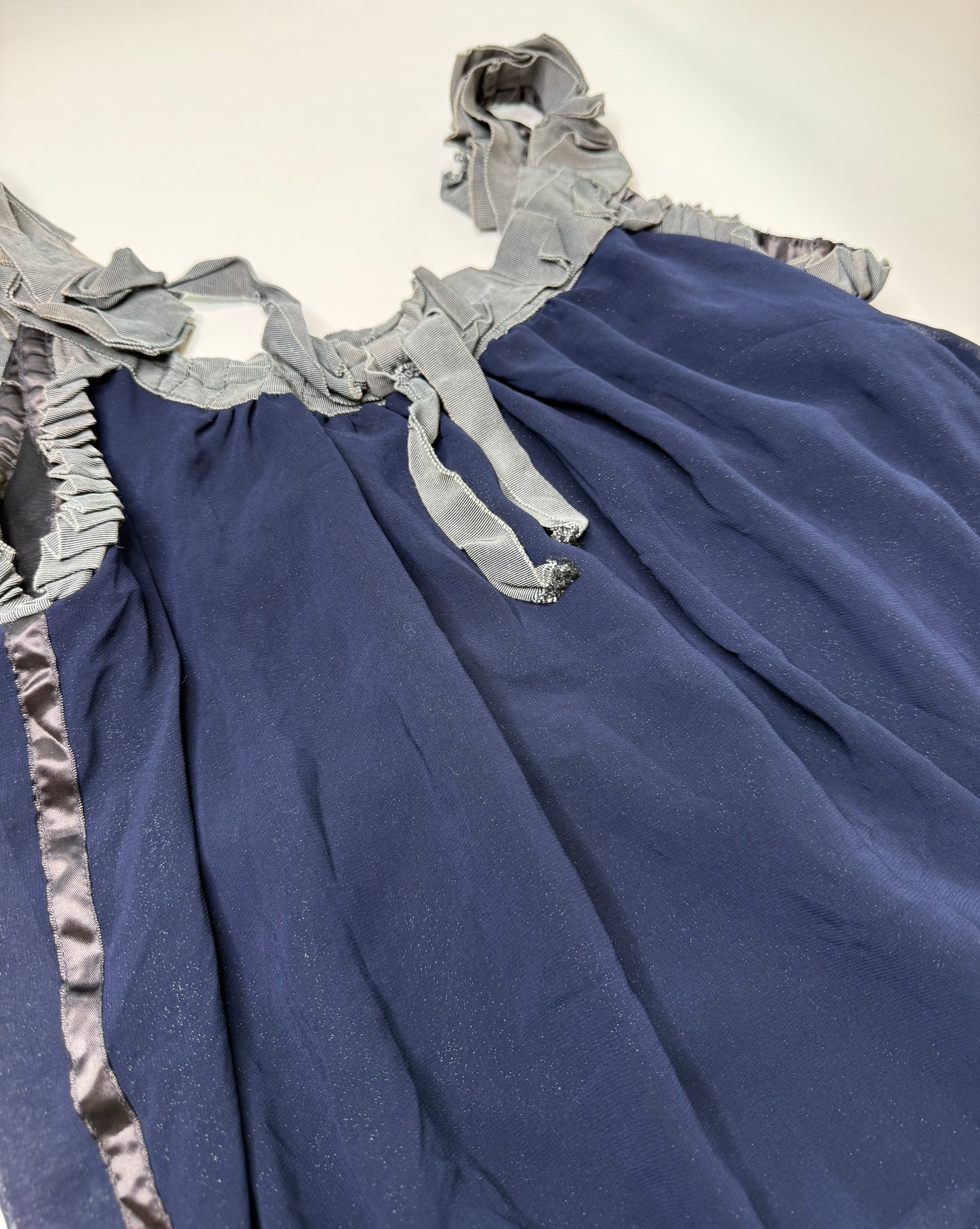JEAN PAUL GAUTIER VINTAGE DRAPED RUFFLE TRIM TOP (M)