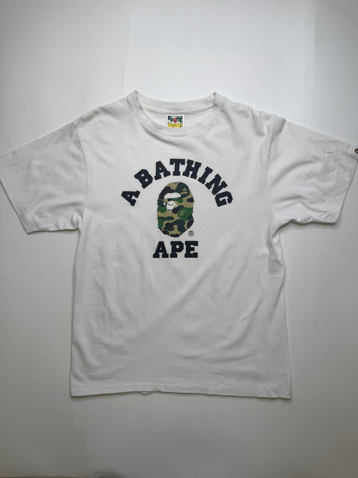 BAPE COLLEGE LOGO TEE – GREEN CAMO (M)