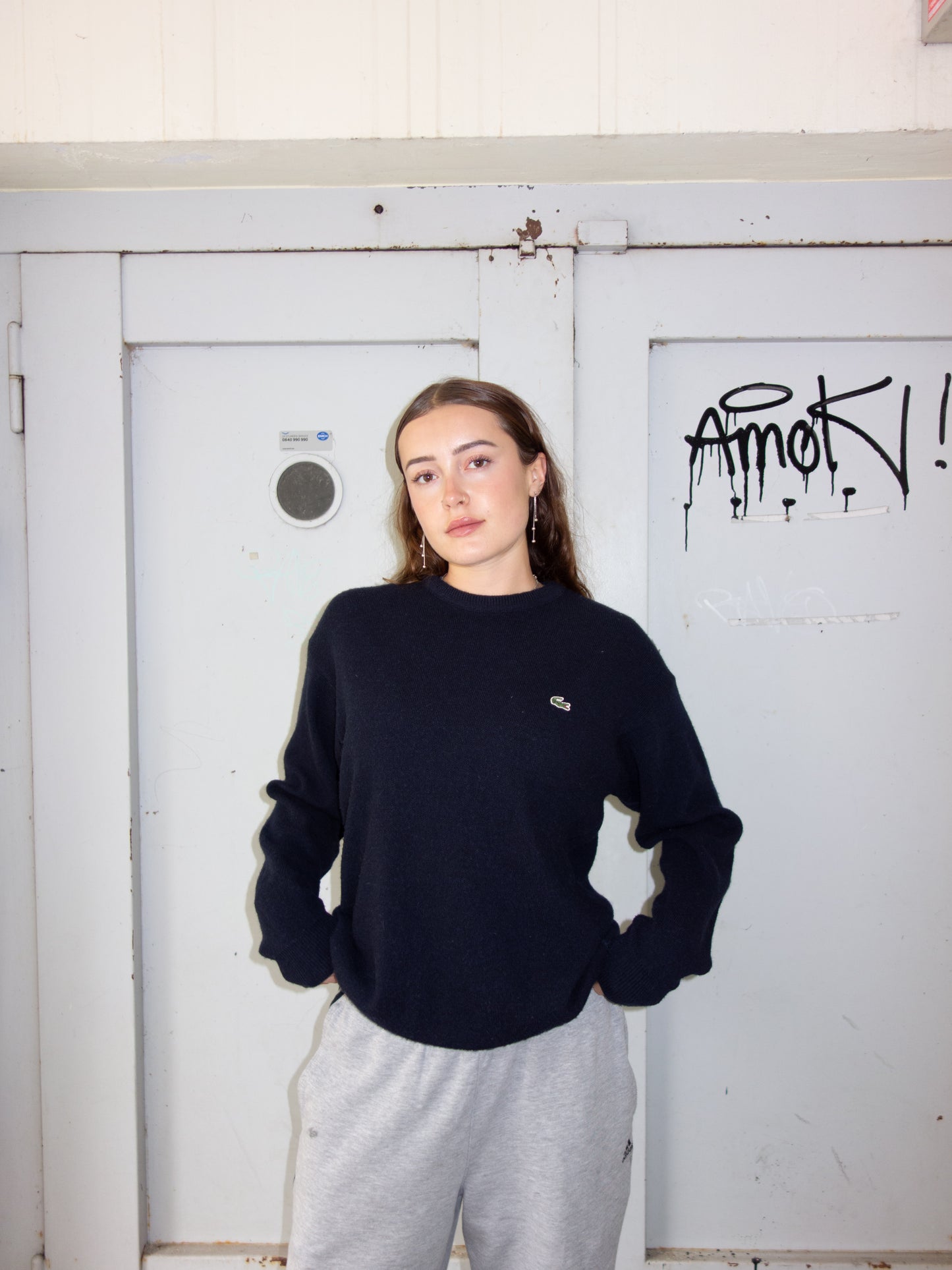 LACOSTE WOOL KNIT SWEATER (M-L)