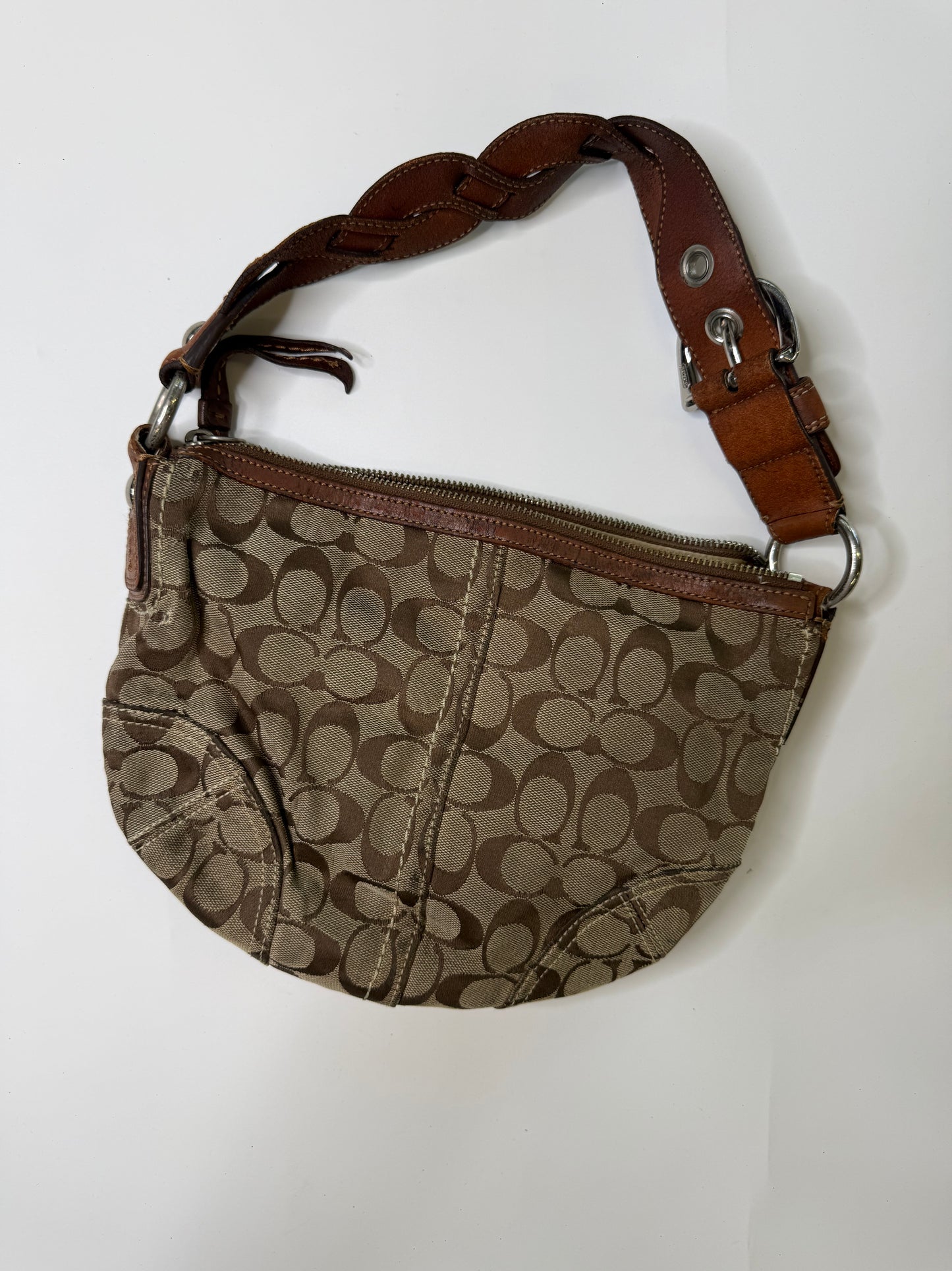 COACH VINTAGE BRAIDED STRAP SIGNATURE HOBO BAG
