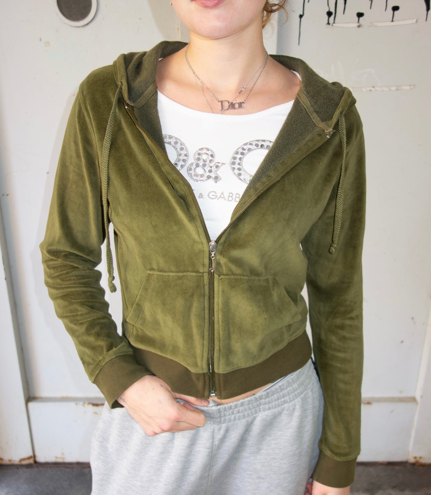 JUICY COUTURE ZIPPER GREEN 2000s (M)