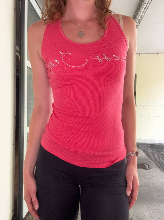 GUESS JEANS LOS ANGELES VINTAGE GLITTER TANK TOP (XS)