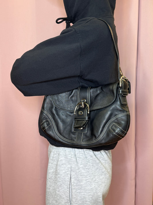COACH BLACK PURSE REAL LEATHER