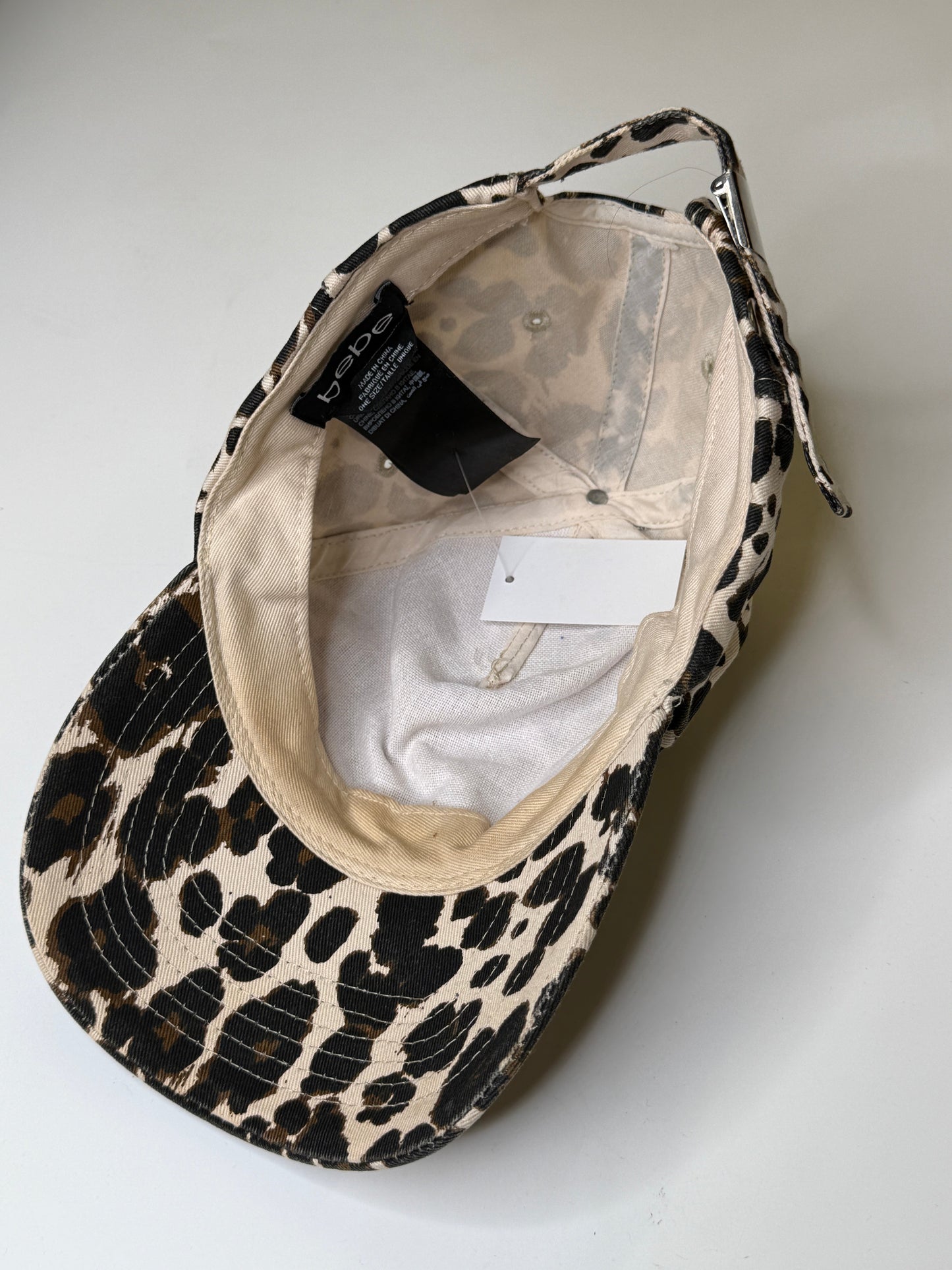 BEBE LEOPARD PRINT VINTAGE CAP