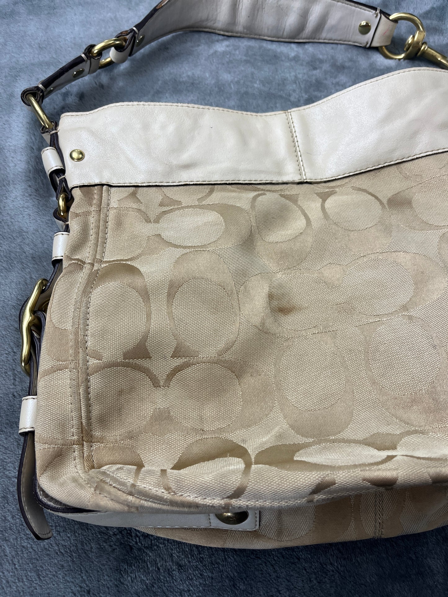 COACH BAG WHITE LEATHER MONOGRAM