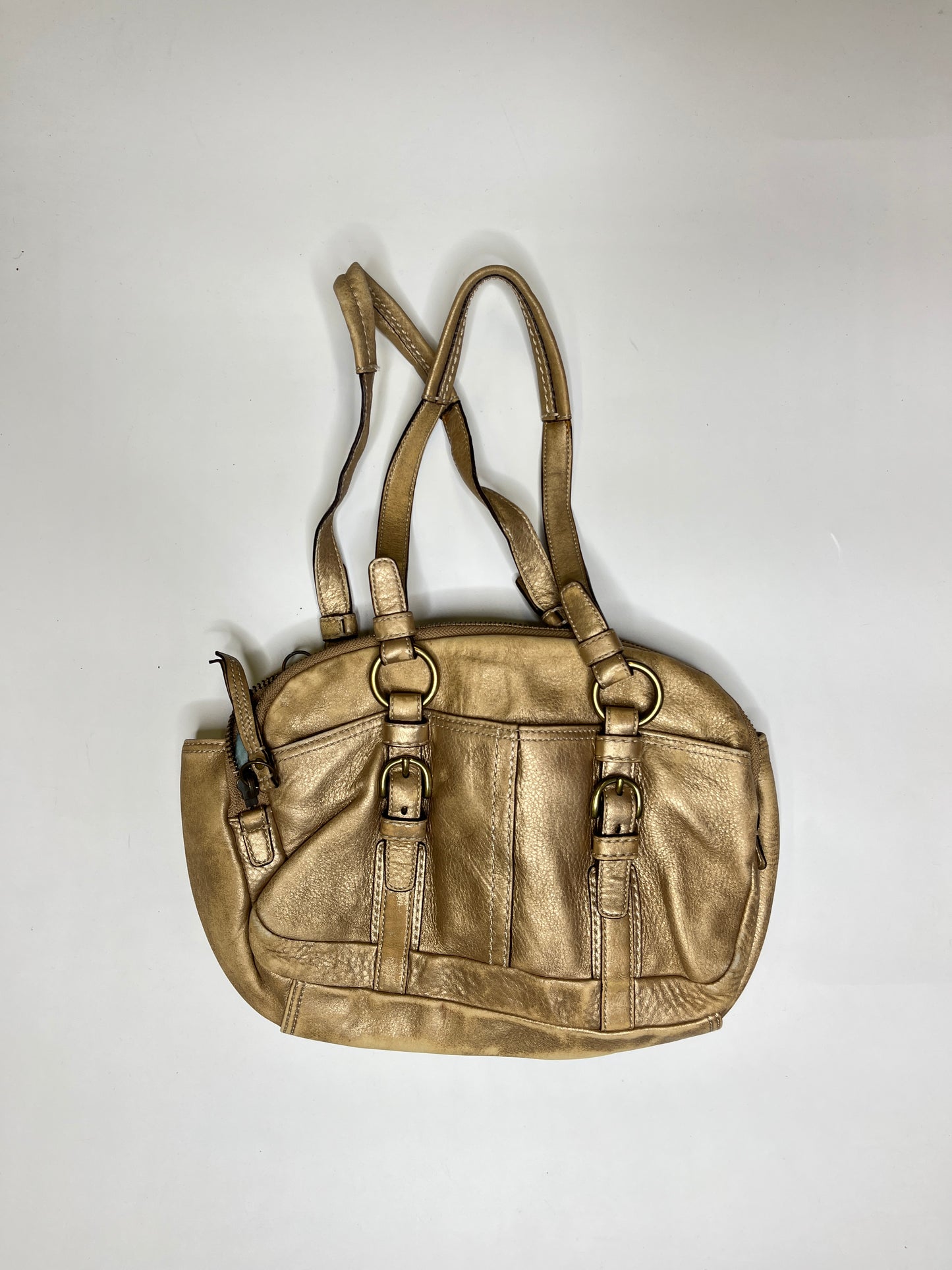 GOLD LEATHER COACH PURSE