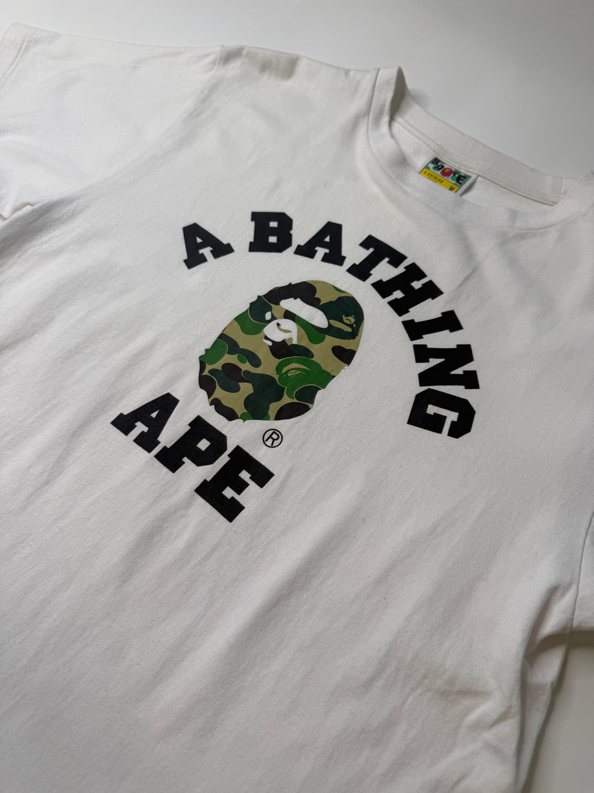 BAPE COLLEGE LOGO TEE – GREEN CAMO (M)