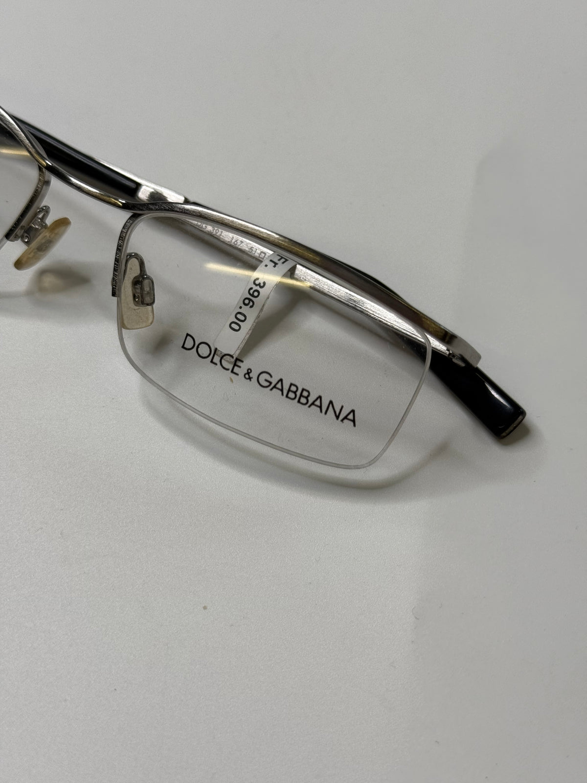DOLCE & GABBANA VINTAGE SILVER SEMI-RIMLESS EYEGLASSES