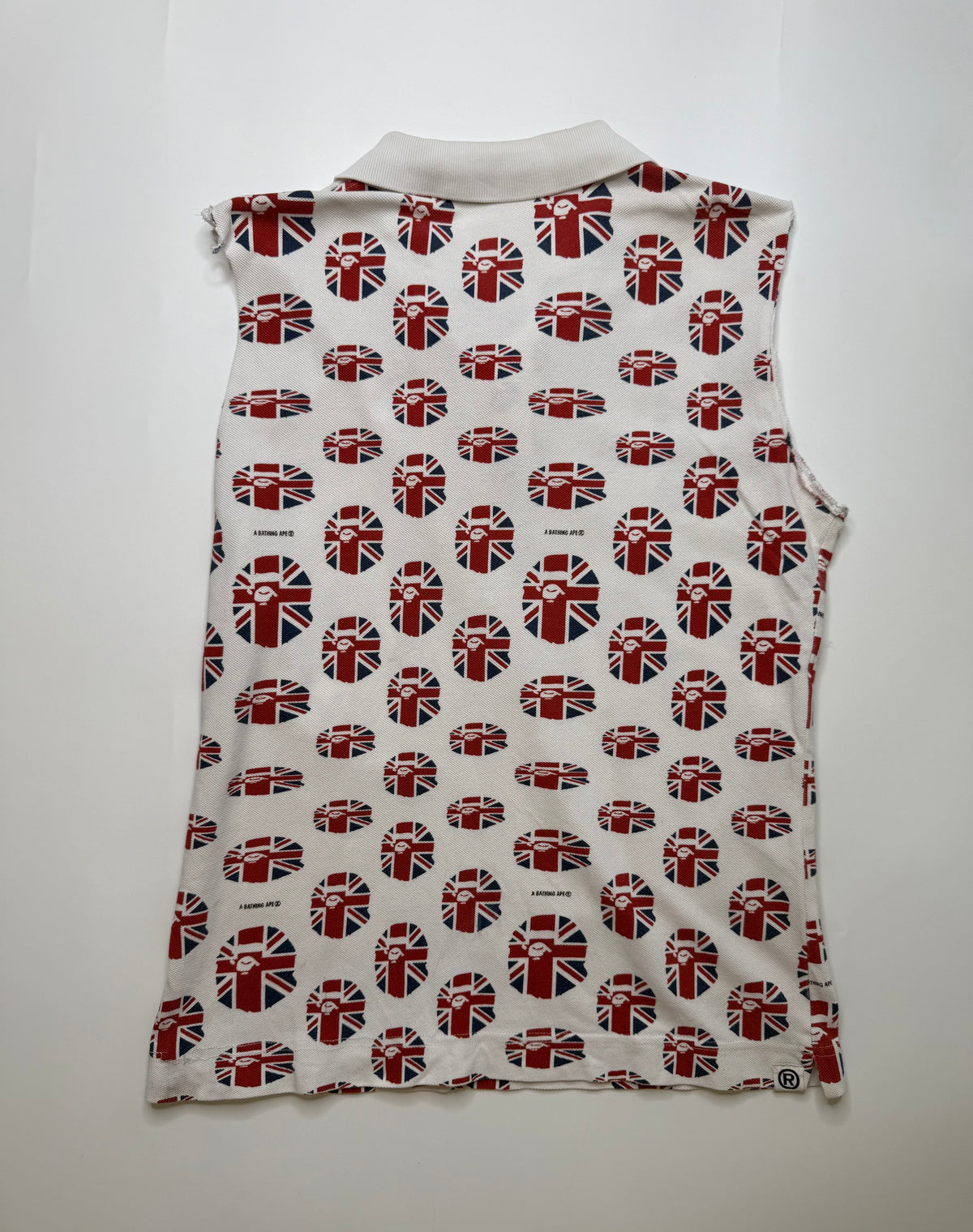 BAPE UNION JACK SLEEVELESS POLO – CREAM (S)