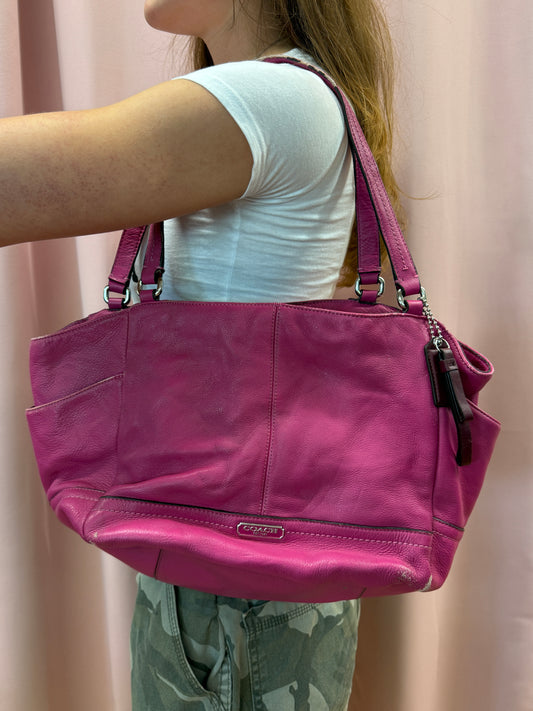 PINK LEATHER COACH PURSE