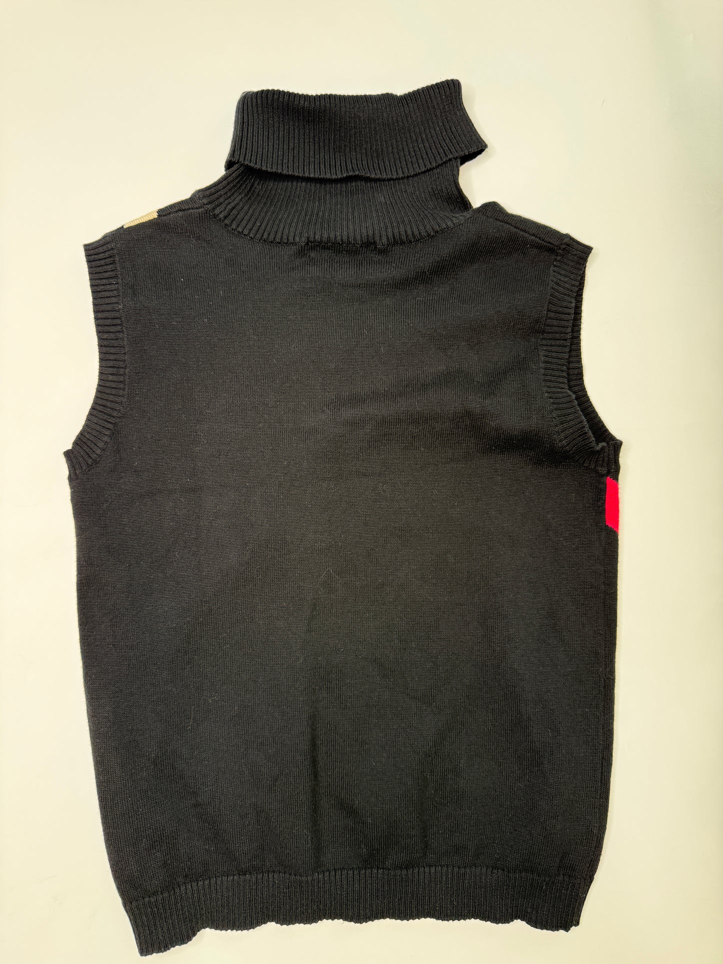 BURBERRY VINTAGE NOVA CHECK SLEEVELESS TURTLENECK SWEATER (S)