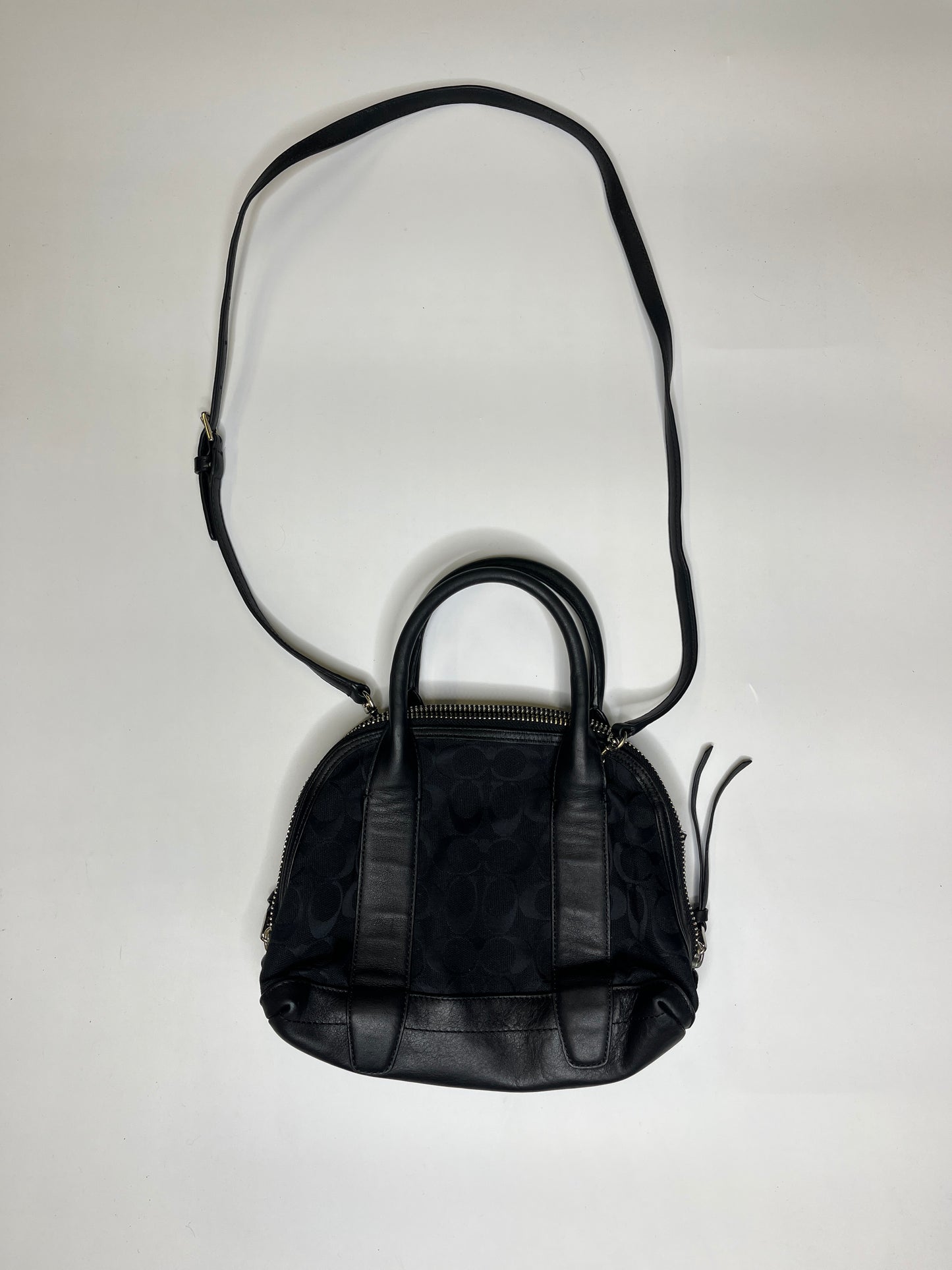 BLACK LEATHER COACH MONOGRAM PURSE