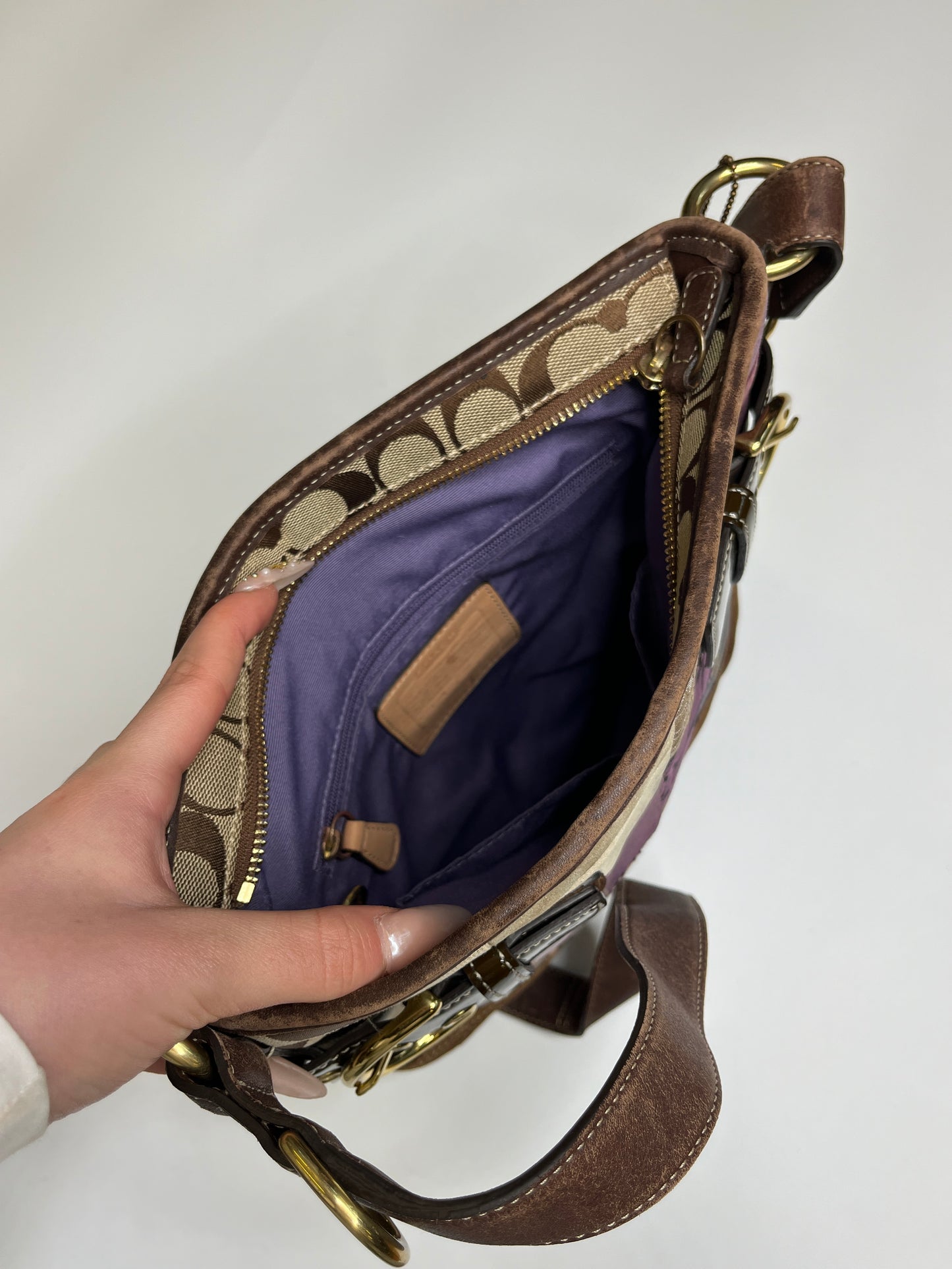 COACH GENUINE LEATHER PATCHWORK SHOULDER & SLING BAG