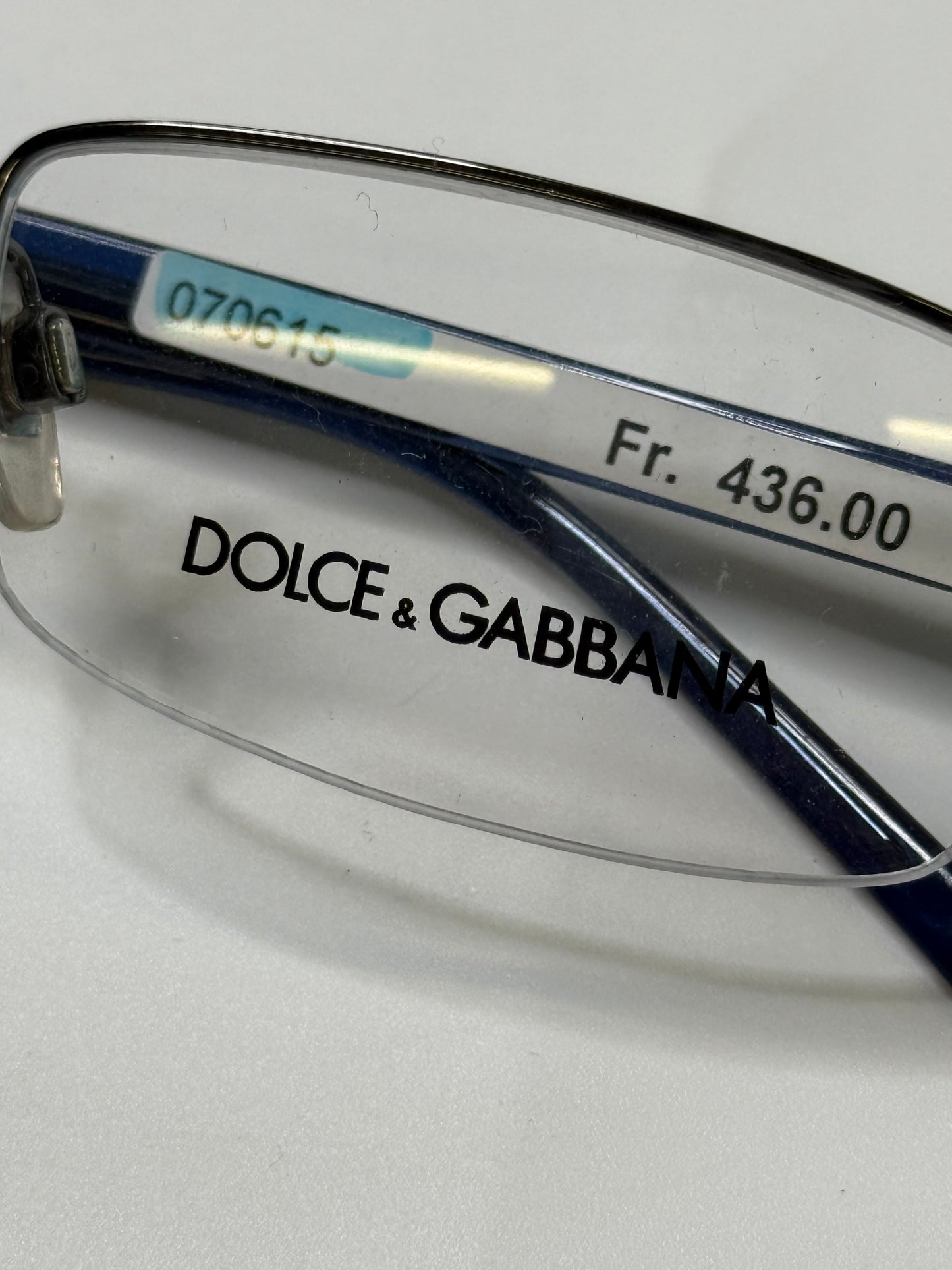 DOLCE & GABBANA VINTAGE NAVY SEMI-RIMLESS EYEGLASSES