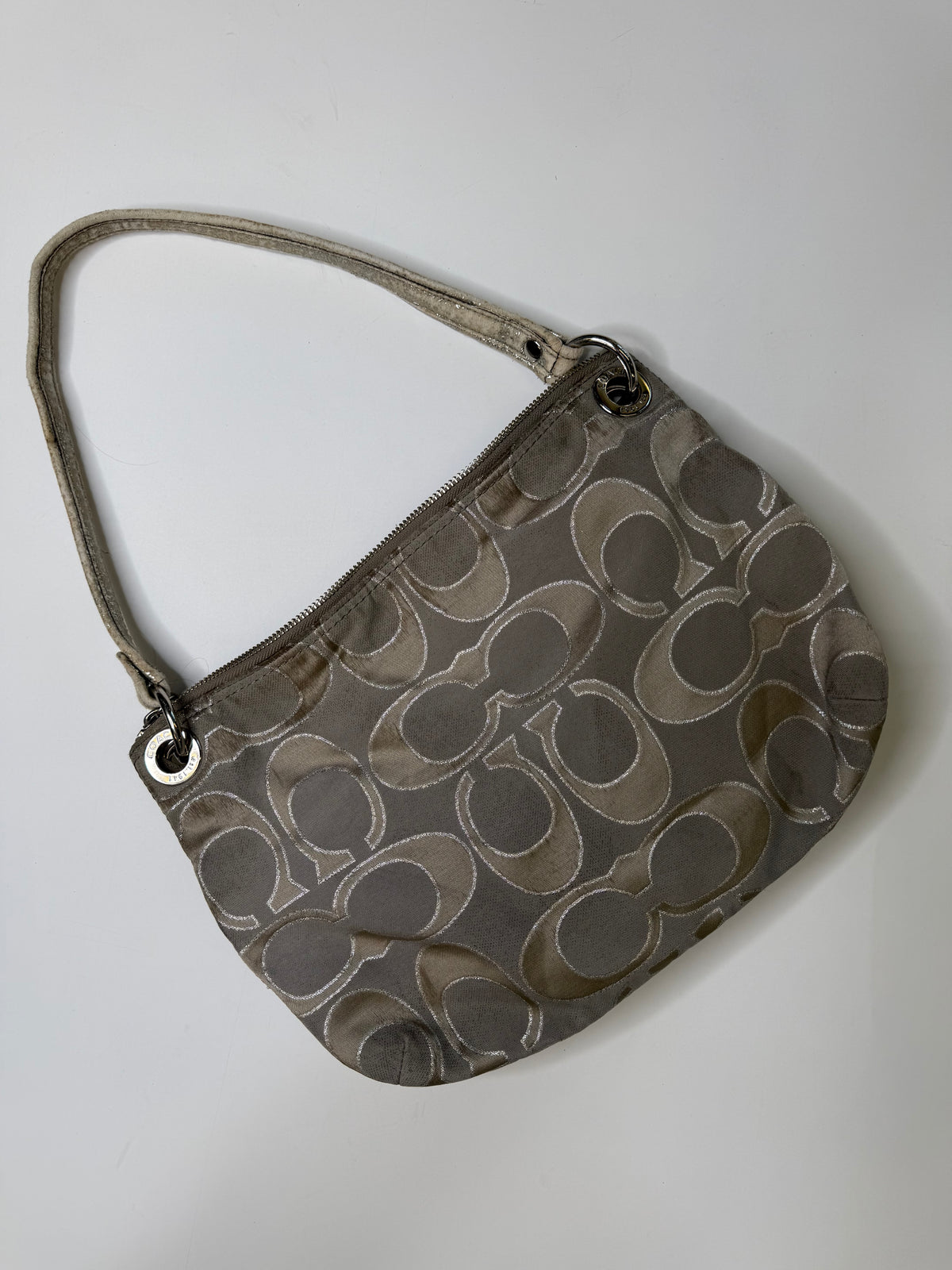 COACH SIGNATURE JACQUARD SHOULDER BAG (GREY)