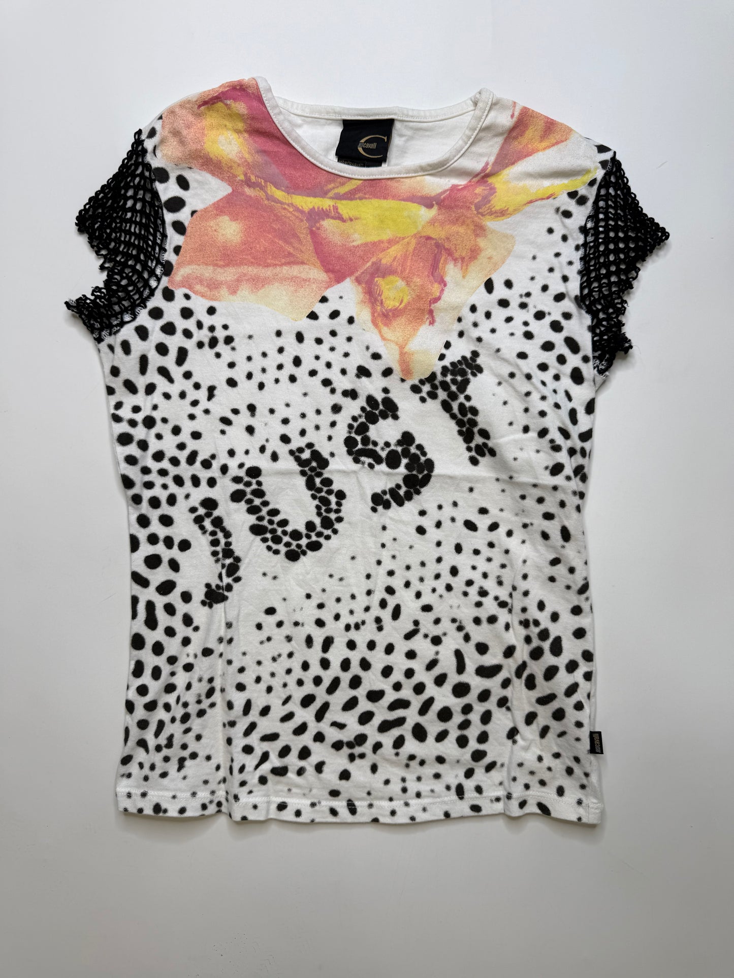 JUST CAVALLI DOT PRINT TEE – WHITE (XS)