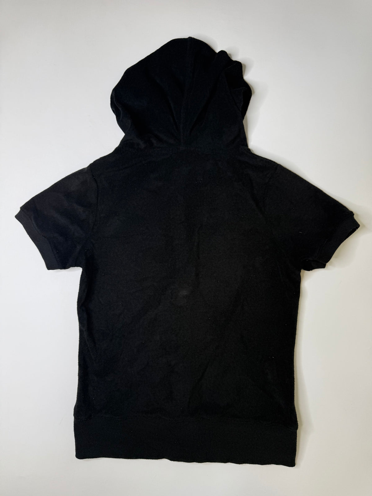 PLAYBOY SHORT-SLEEVE VELOUR HOODIE BLACK (M)