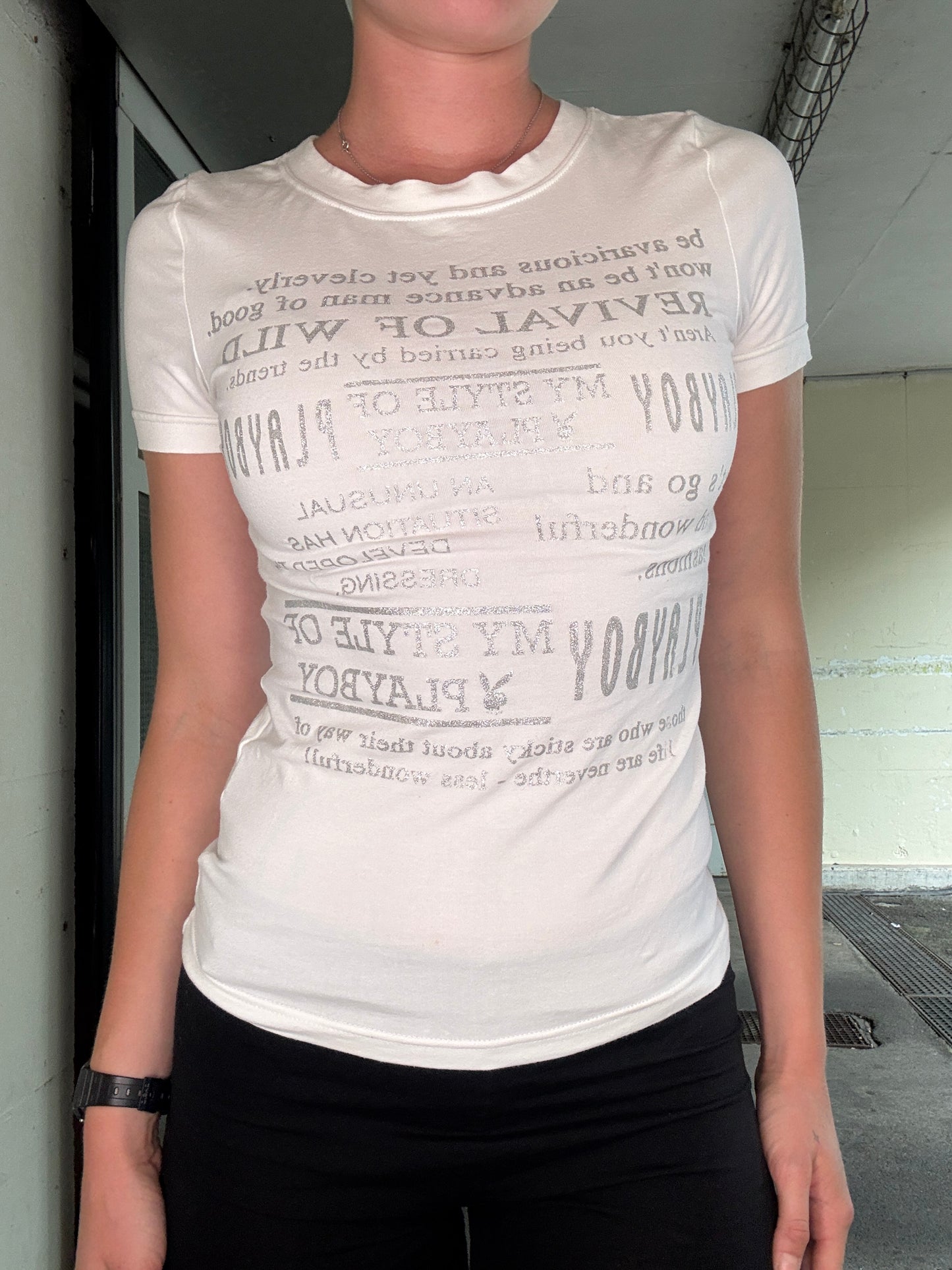 PLAYBOY VINTAGE GLITTER LOGO T-SHIRT