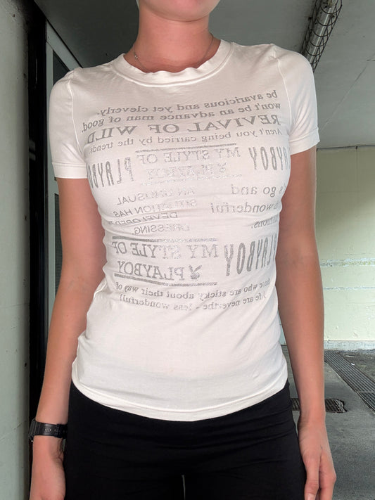 PLAYBOY VINTAGE GLITTER LOGO T-SHIRT