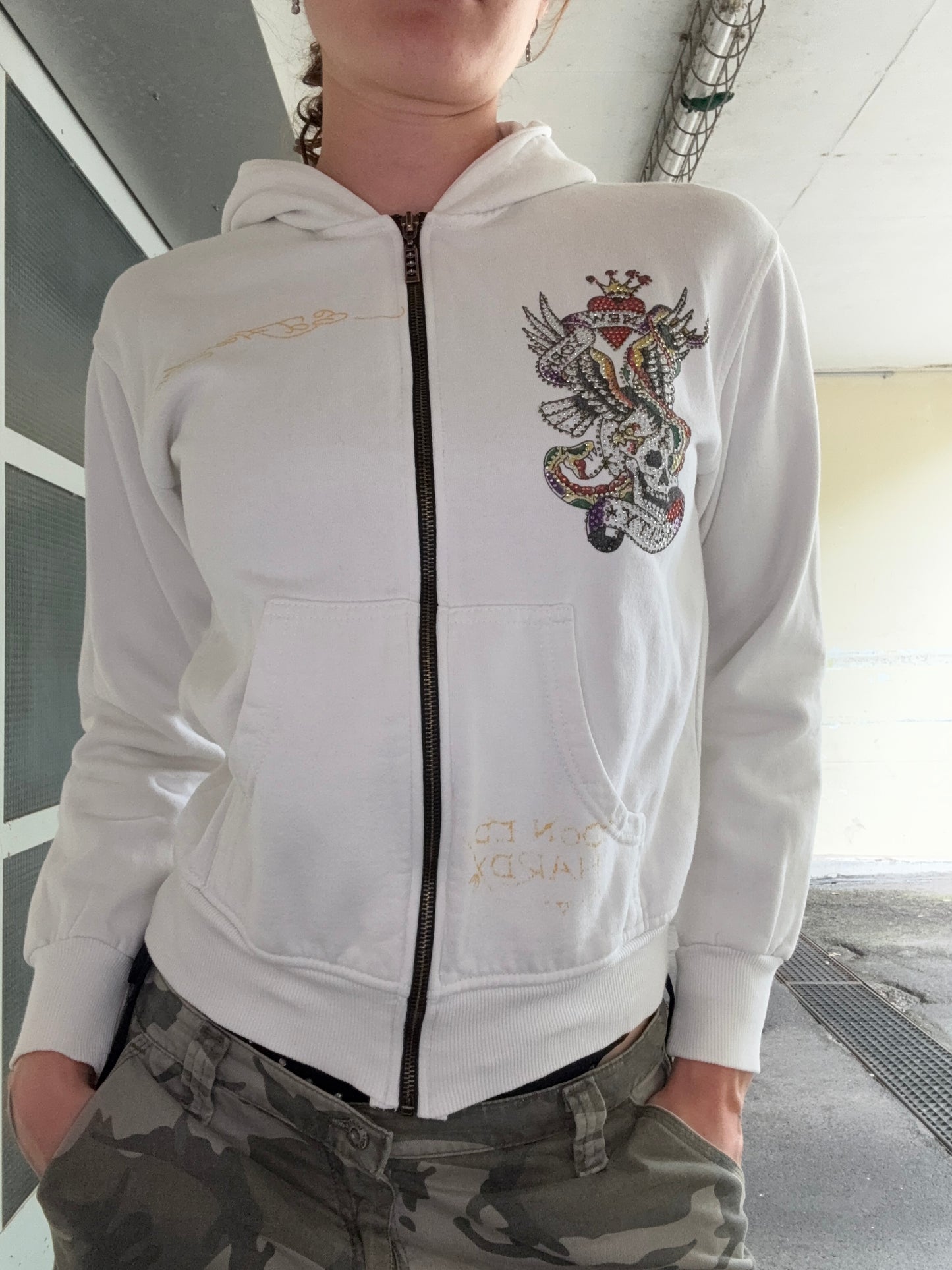 RARE VINTAGE ED HARDY "NEW YORK CITY" ZIPPER (XS)