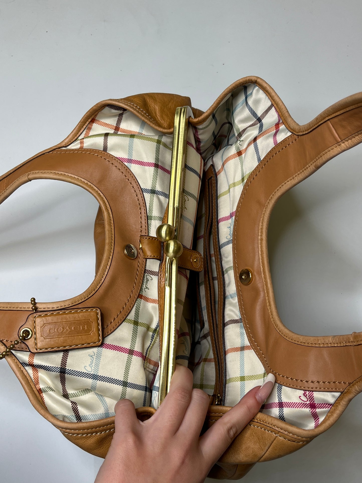 BROWN LEATHER COACH PURSE
