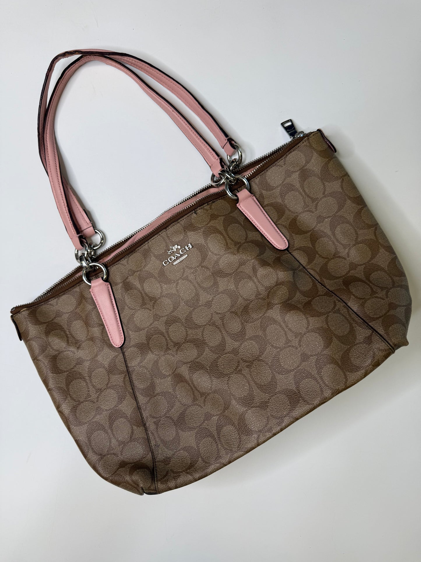 COACH SIGNATURE MONOGRAM TOTE BAG (TAN)