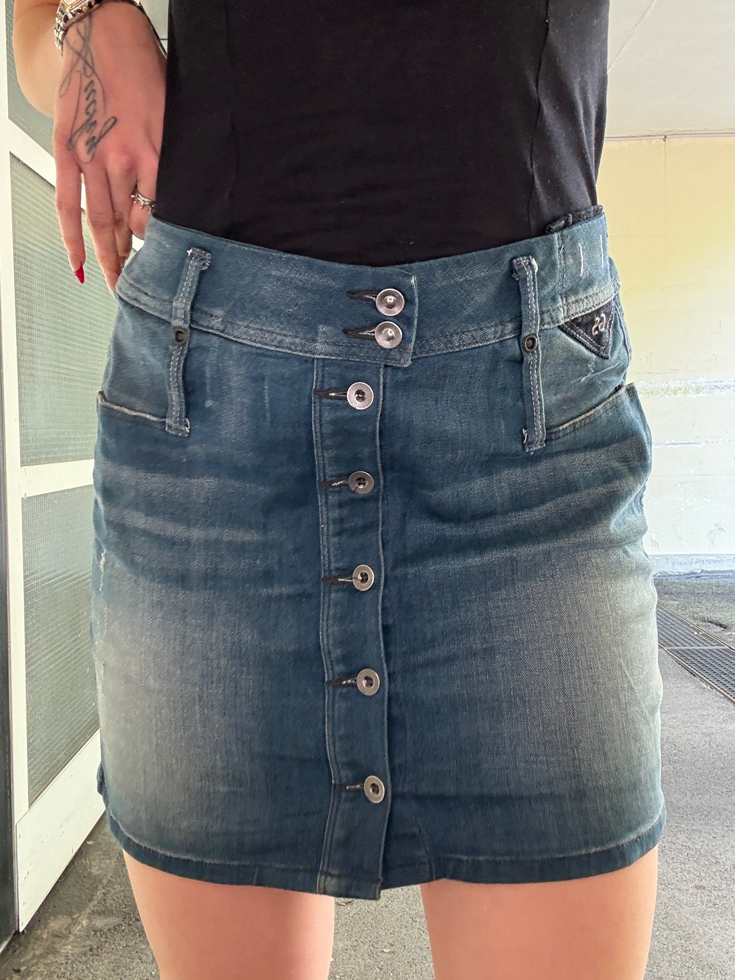 G STAR BLUE DENIM SKIRT (30, ~M)