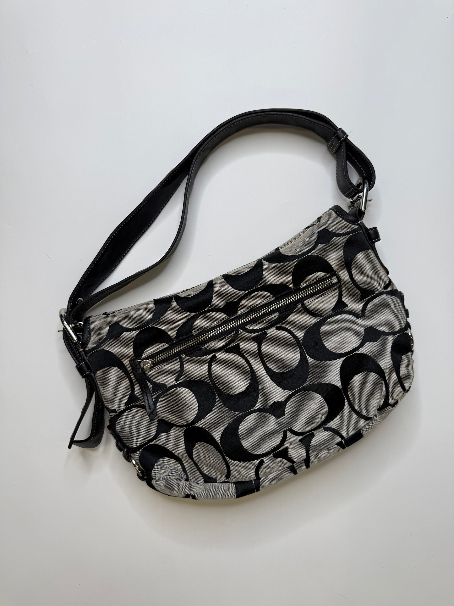 COACH SIGNATURE FLAP BAG – GREY BLACK