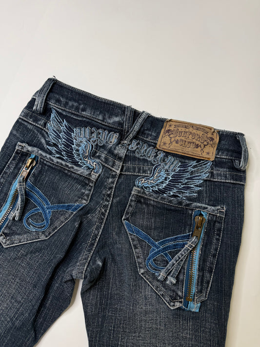 SUNFORD CLUB THE LIMITATION STYLE EMBROIDERED JEANS DARK BLUE