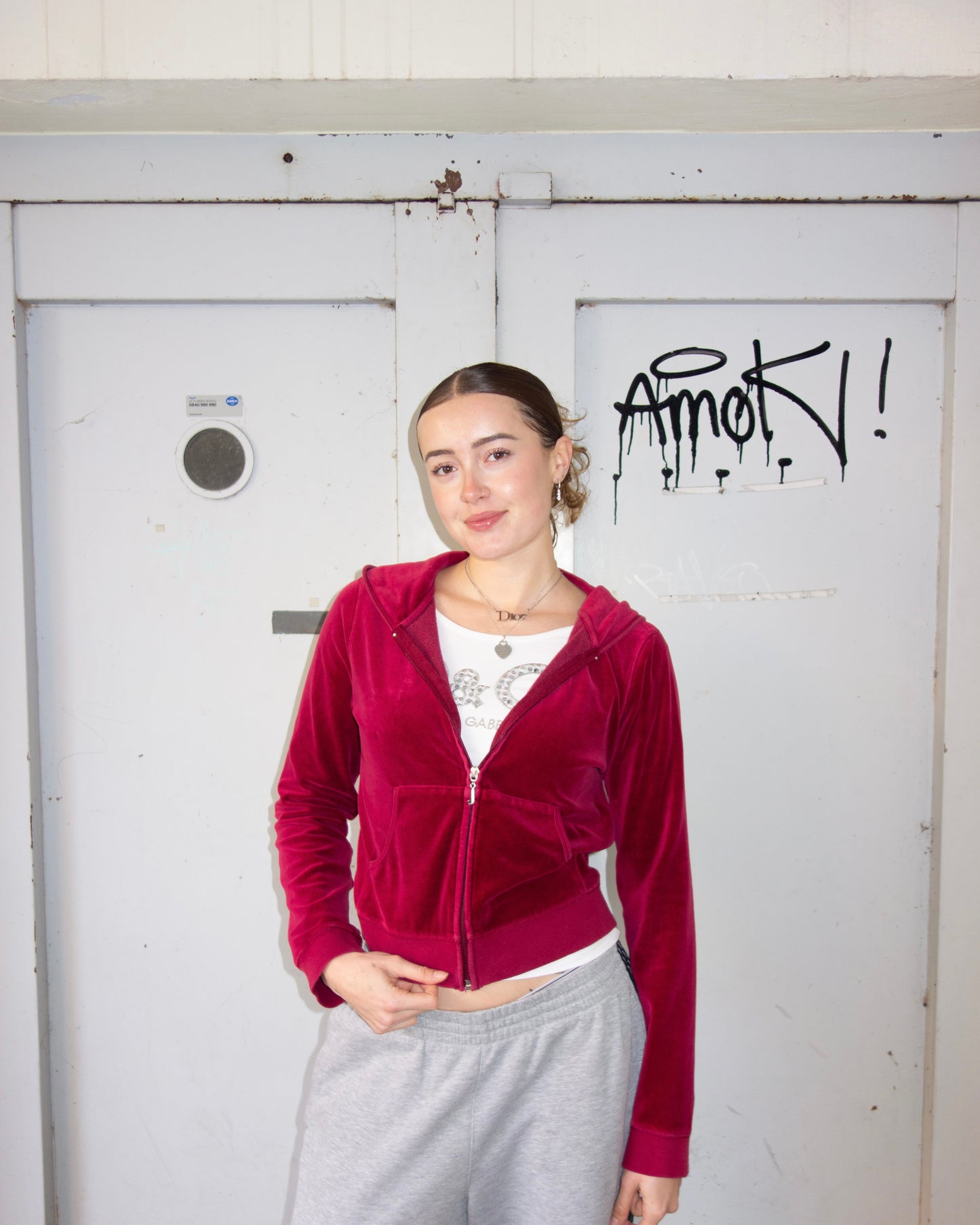 JUICY COUTURE ZIPPER RED 2000s (S)