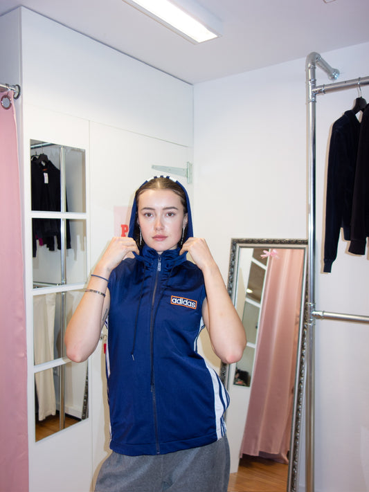 ADIDAS 2000s/1990s HOODIE VEST (M)