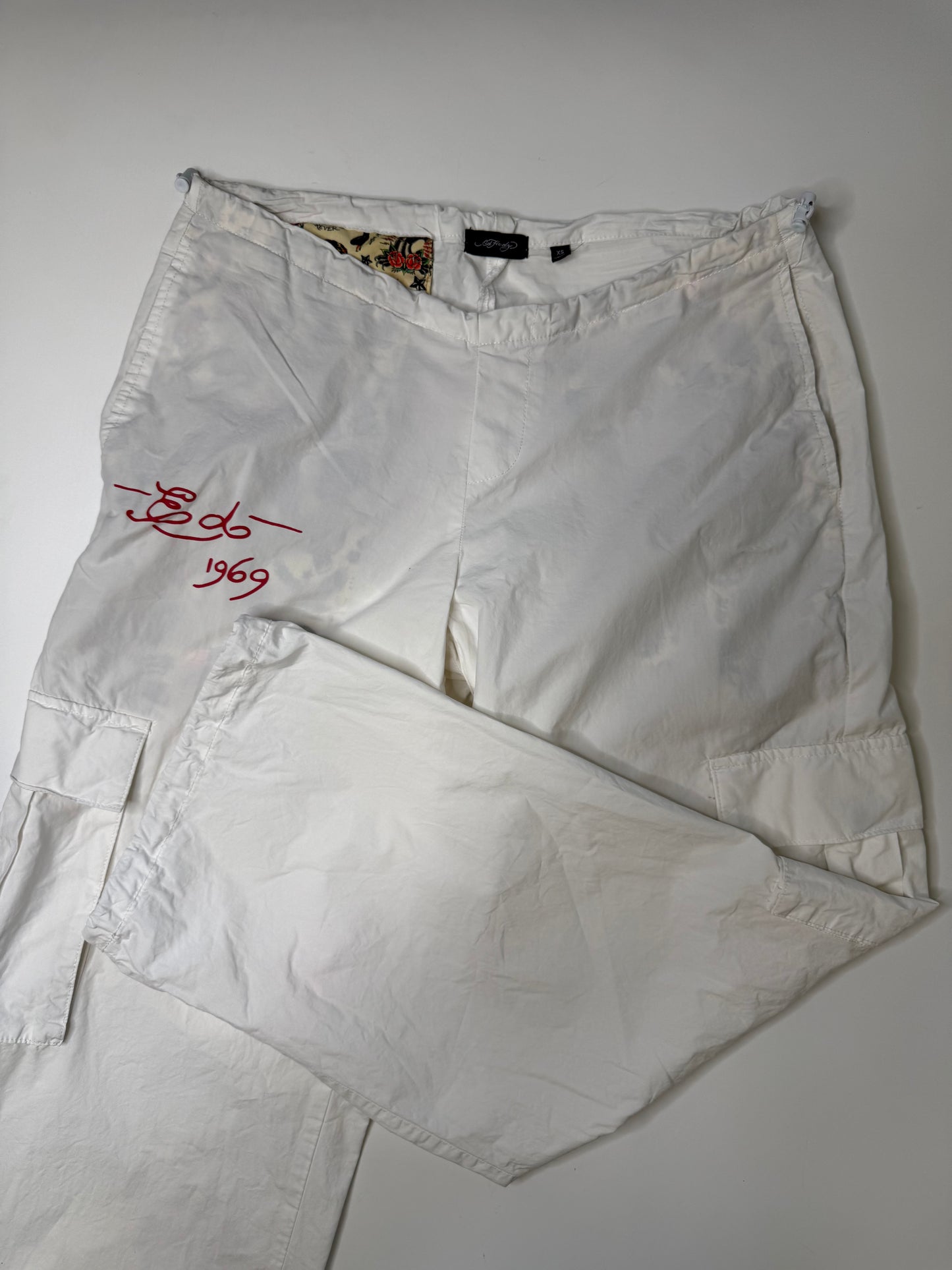 ED HARDY CARGO PANTS (WHITE) (XS)