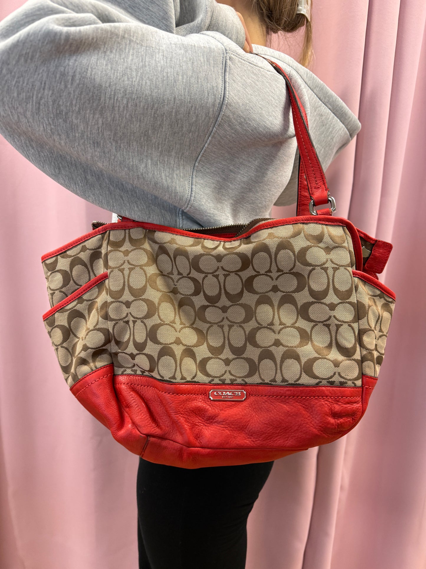 COACH MONOGRAM PURSE RED