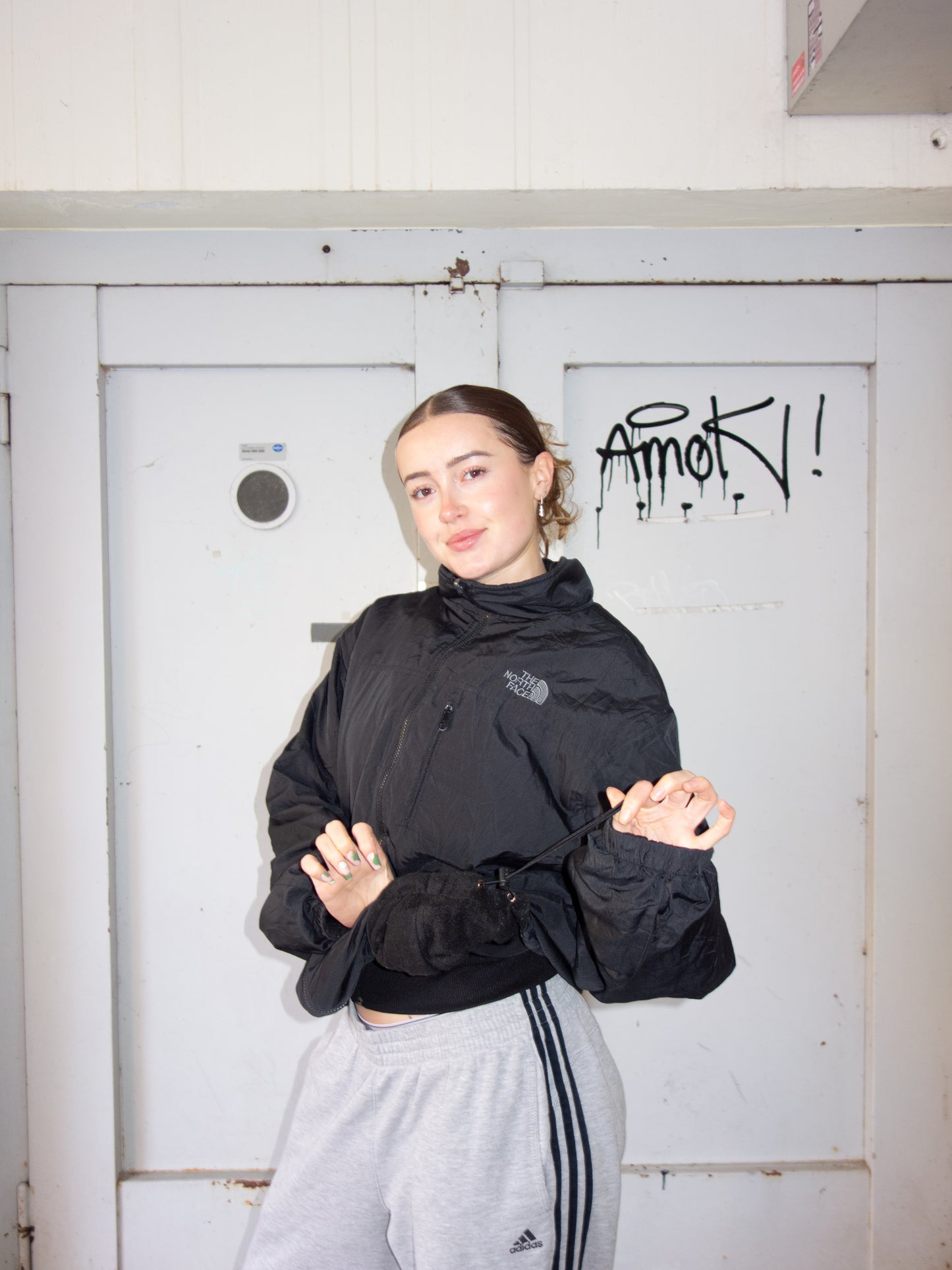 THE NORTH FACE ZIPPER REVERSIBLE! (L)