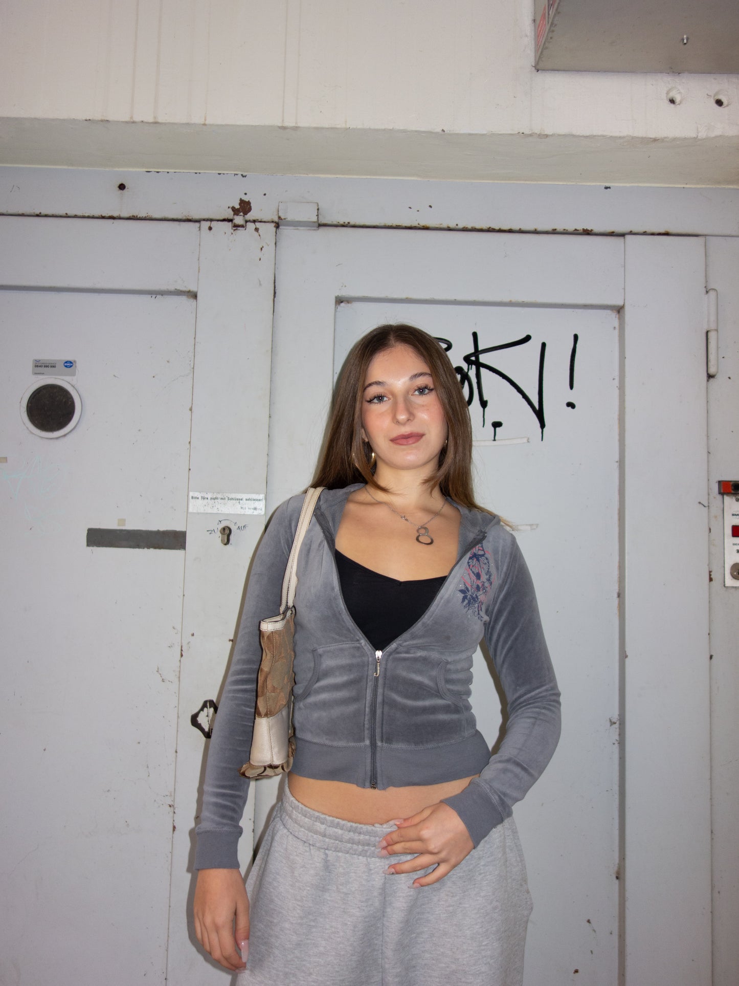 JUICY COUTURE ZIPPER GREY 2000s (XS/Petite)