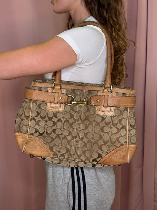 COACH MONOGRAM PURSE BROWN