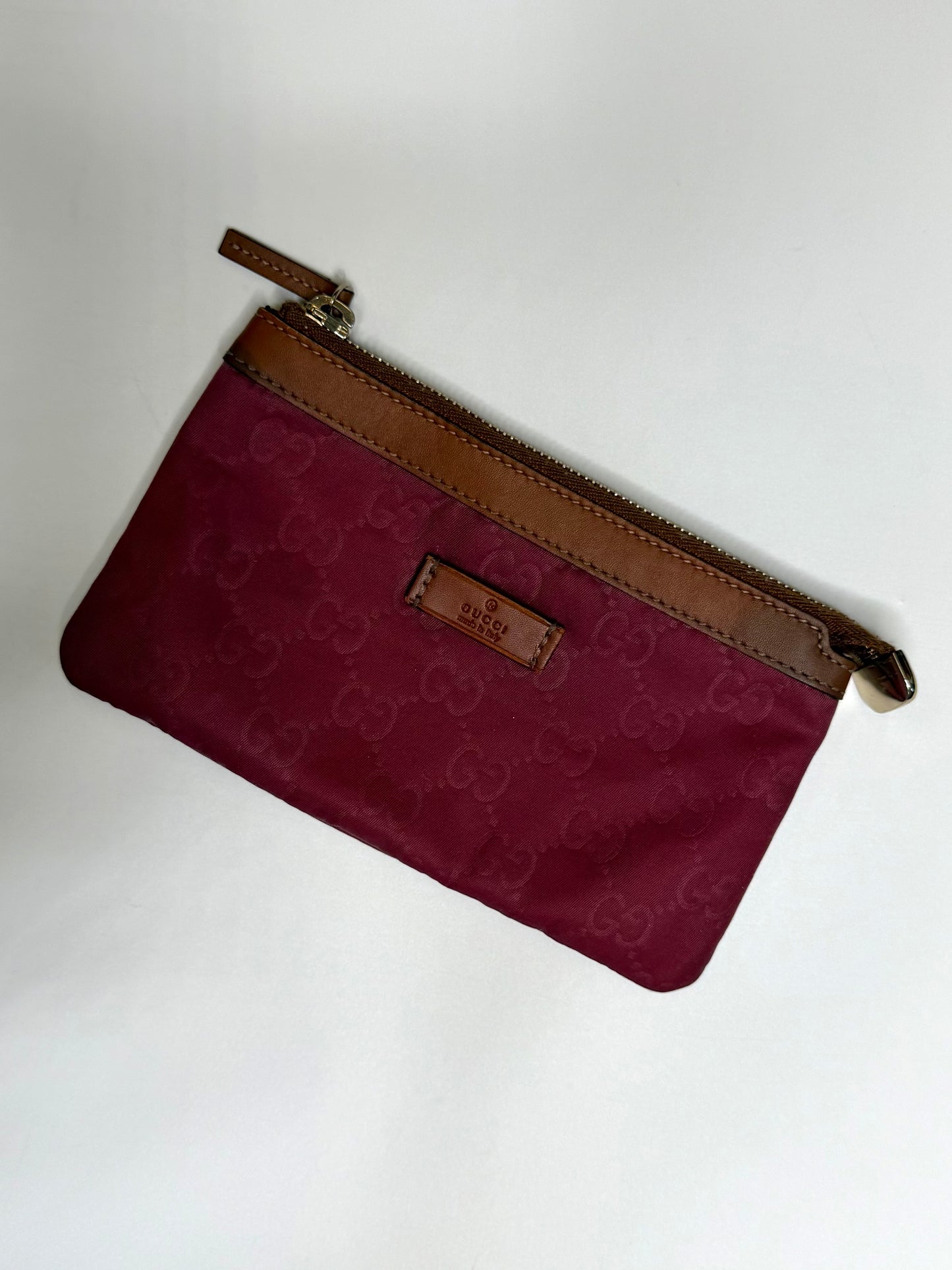 VINTAGE GUCCI MONOGRAM POUCH MAGENTA