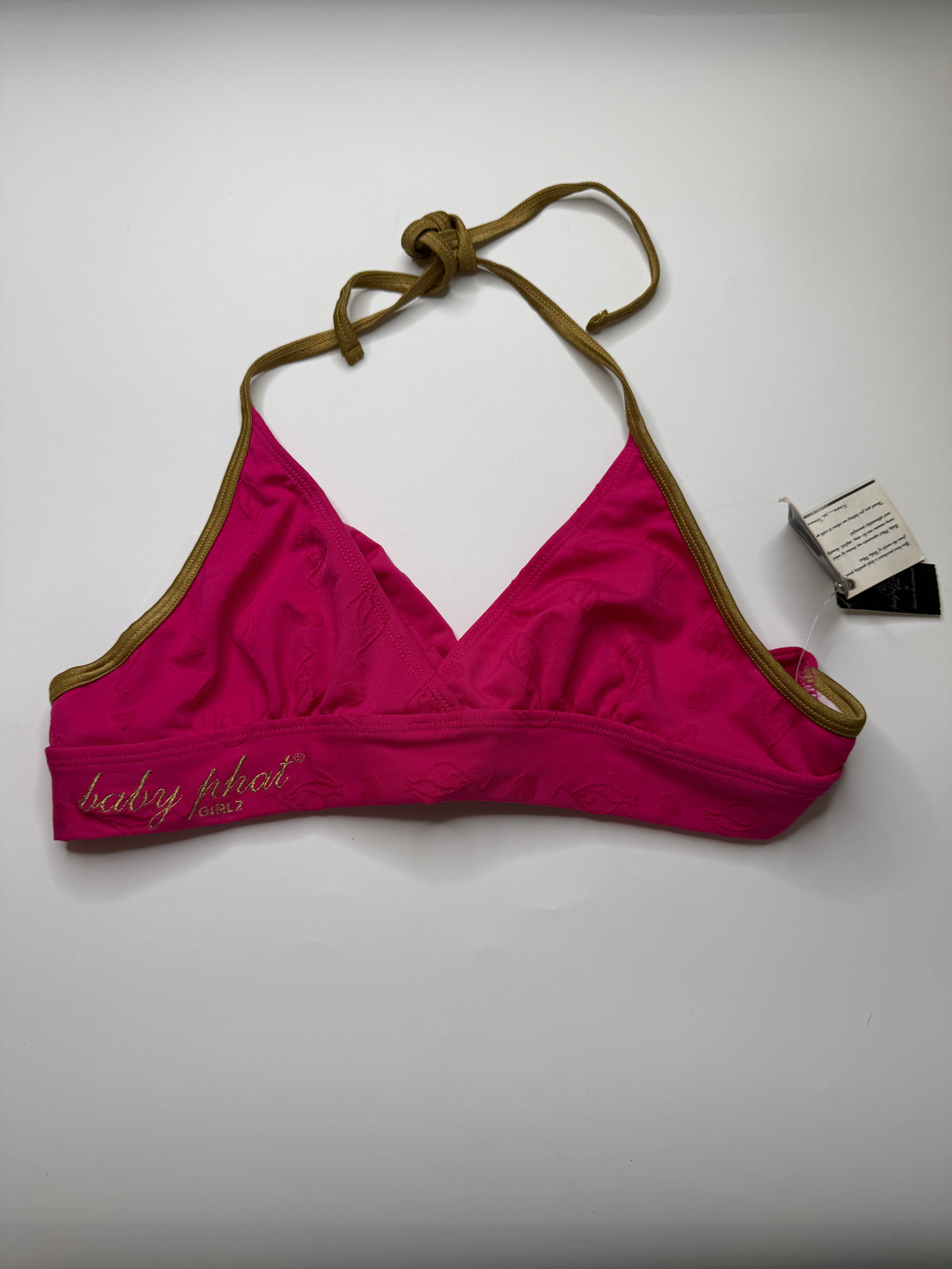 BABY PHAT GIRLZ BIKINI TOP – PINK & GOLD (14 / S-M)