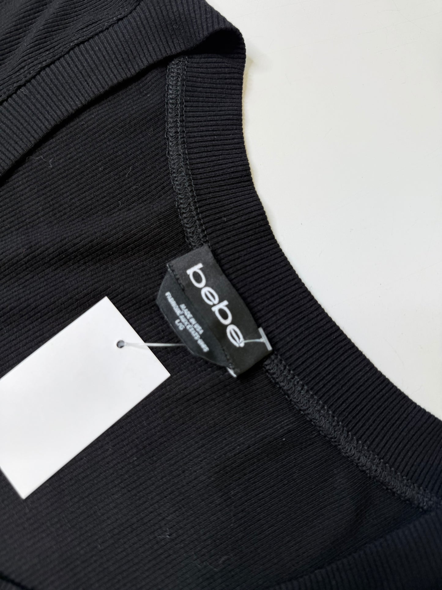 VINTAGE BEBE DRESS BLACK/WHITE (L)