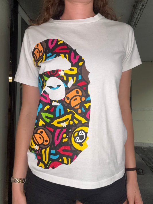 BAPE GRAFFITI LOGO TEE – WHITE (S)