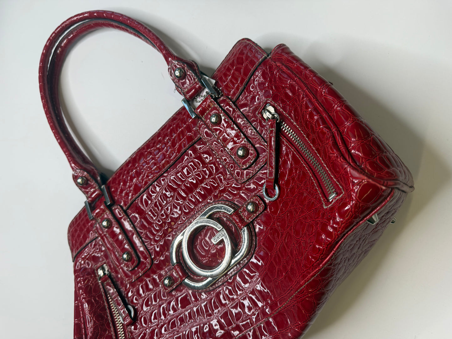 GUESS CROC EMBOSSED BAG – RED