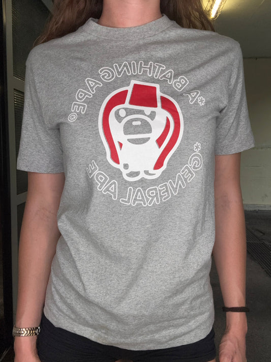 BAPE GENERAL APE CIRCLE LOGO TEE – GREY (S)