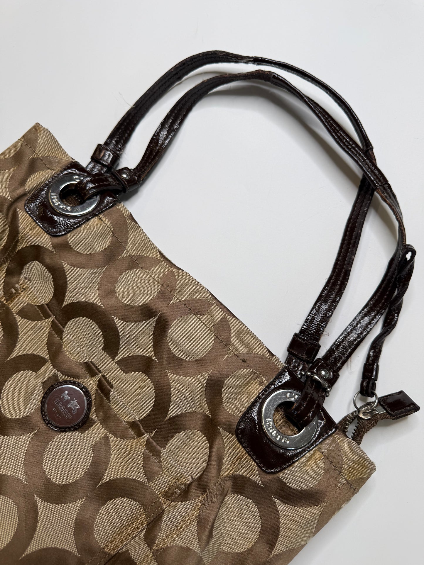 COACH VINTAGE OP ART SIGNATURE TOTE BAG