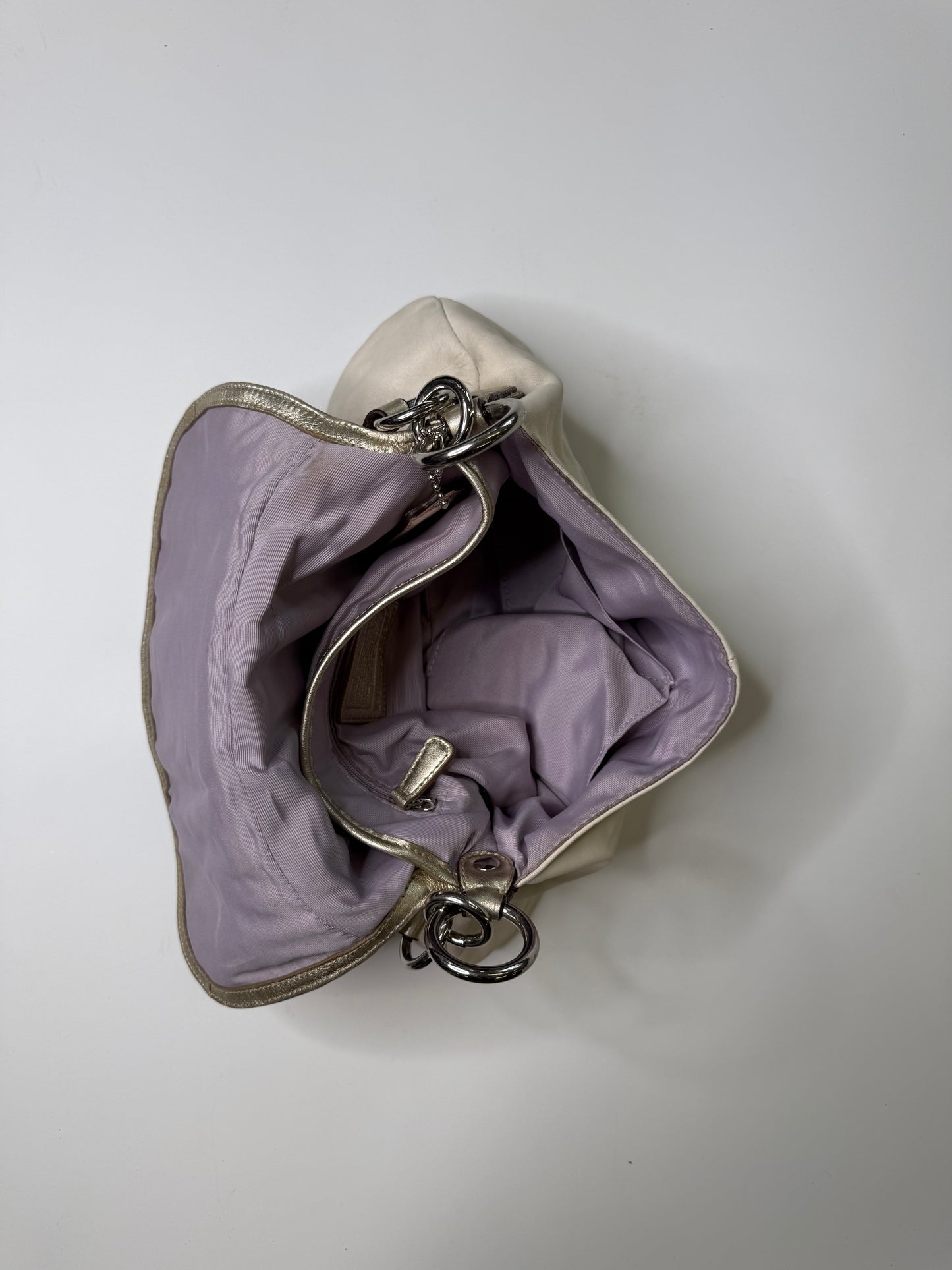 COACH LEATHER SHOULDER BAG (CREAM)