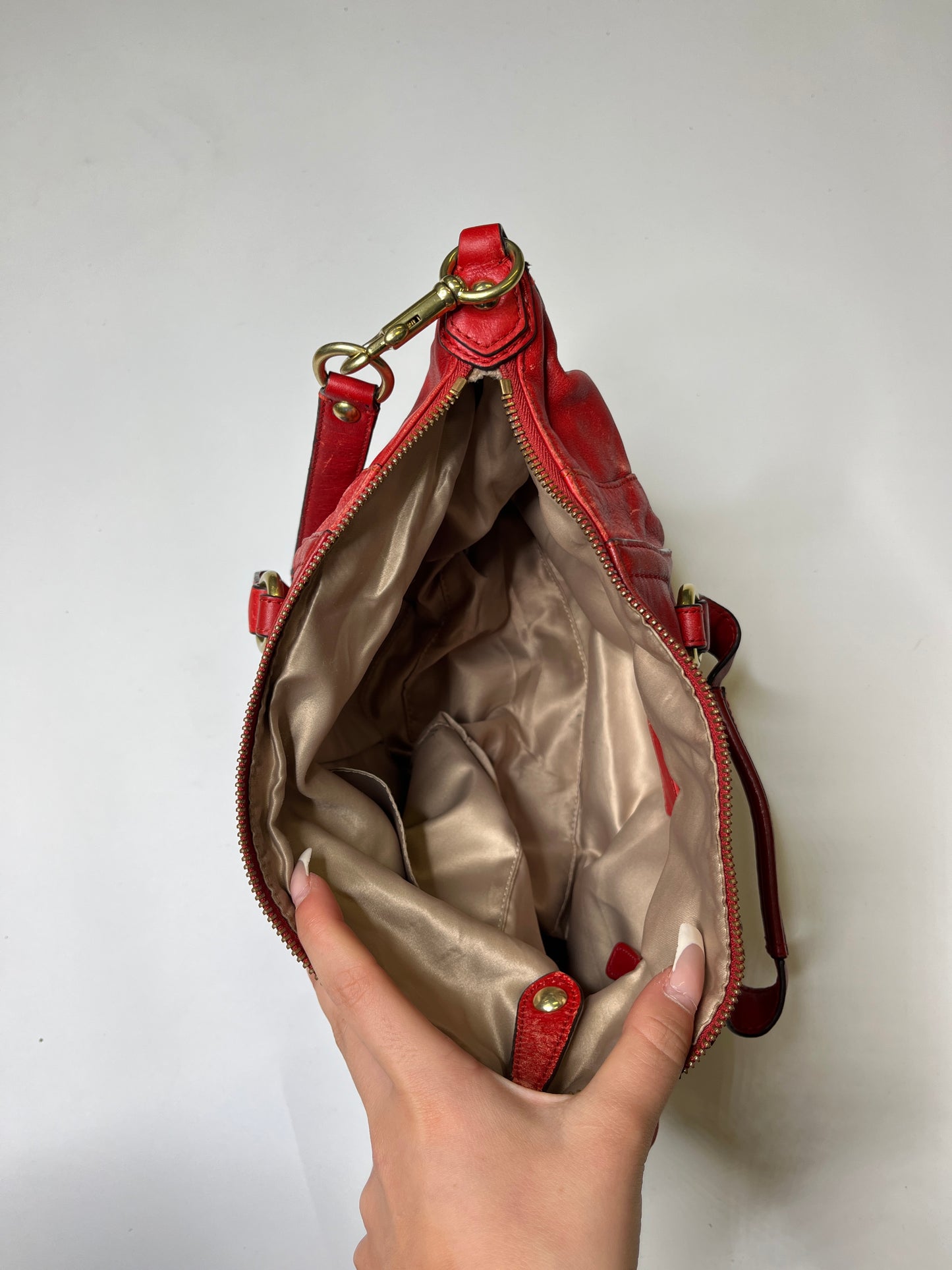 RED LEATHER COACH PURSE