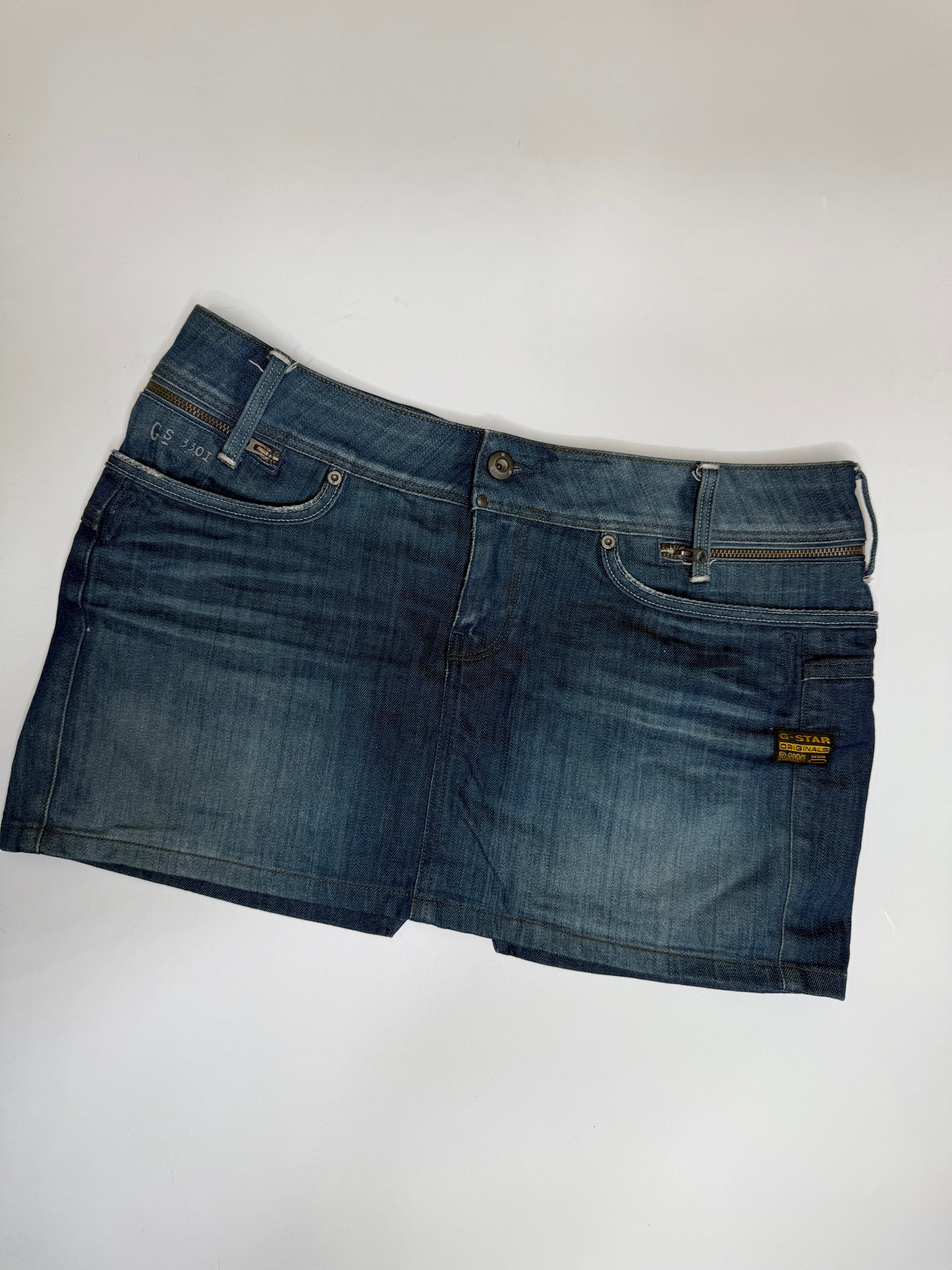 G STAR BLUE DENIM SKIRT (30, ~M)