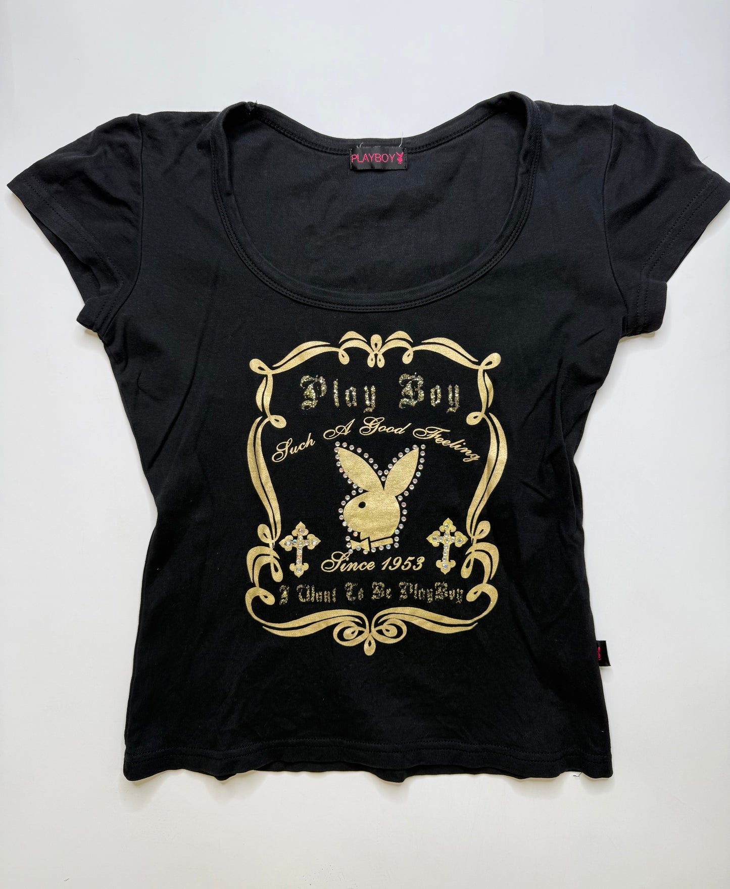 PLAYBOY GOTHIC LOGO TEE – BLACK (M-L)
